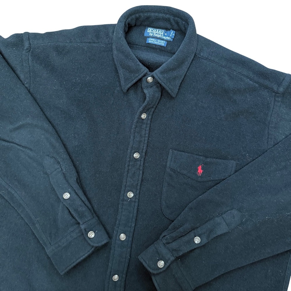 Polo Ralph Lauren Fleece Shacket Mens XL Black Lowell Sport Button Down Jacket